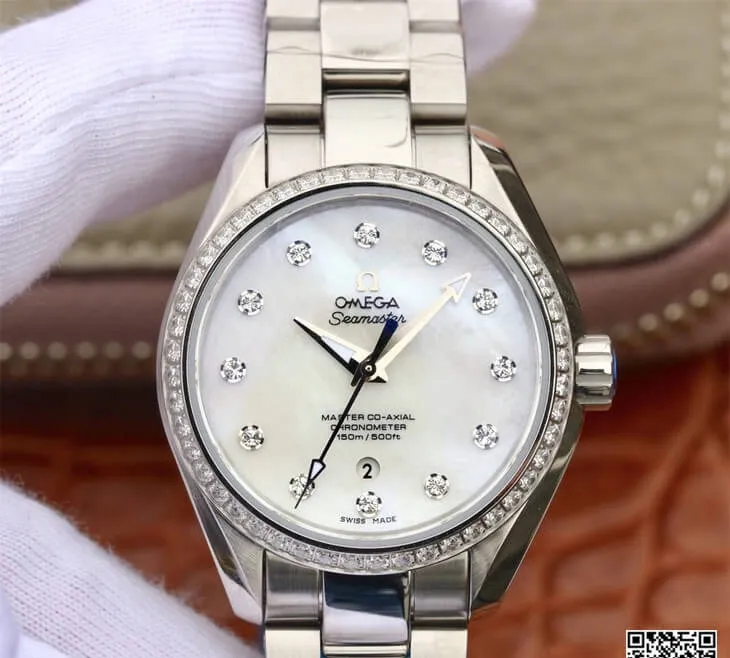 Omega Seamaster 231.15.34.20.55.002 Aqua Terra 150M 3S Factory 1:1 Best Edition Replica Watch Diamond Bezel